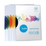 FLAT FILE TUDOR EASYCLIP A4 CLEAR COVER YELLOW CLIP