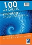 LOOSE LEAF REINFORCED REFILLS SOVEREIGN A4 RULED PK100