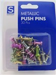 SOVEREIGN METALLIC PUSH PINS PK30