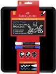 BLACKBOARD FABERCASTELL DOUBLE SIDED WITH PK2 LIQUID CHALK MARKERS
