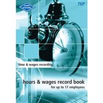 ZIONS 76P HOURS AND WAGES RECORD BOOK POCKET UP TO 17 EMPLOYEES 210 X 135MM
