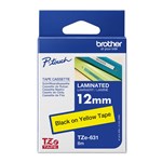 BROTHER TZE631 LAMINATED LABELLING TAPE 12MM BLACK ON YELLOW