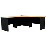 OXLEY CORNER WORKSTATION COMPLETE 1800 X 1800 X 750 X 730MM BEECHIRONSTONE