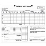 ZIONS No44 EMPLOYEE TIME SHEETS 175 X 215MM PACK 100