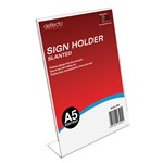 DEFLECTO 47501 SIGN HOLDER SLANTED PORTRAIT A5 CLEAR