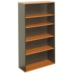 OXLEY 5 SHELF BOOKCASE 900 X 315 X 1800MM BEECH IRONSTONE
