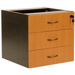 OXLEY 3 DRAWER FIXED PEDESTAL 472 X 470 X 450MM BEECH IRONSTONE