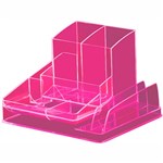 ITALPLAST DESK ORGANISER NEON RED