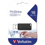 VERBATIM STORENGO PINSTRIPE USB DRIVE 16 GB BLACK 20