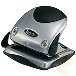 REXEL P215 2 HOLE PUNCH CLAM 15 SHEET SILVER  BLACK