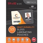 GBC LAMINATING POUCH 125 MICRON 59 X 83MM CLEAR PACK 100