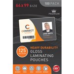 GBC LAMINATING POUCH 125 MICRON 64 X 99MM CLEAR PACK 100
