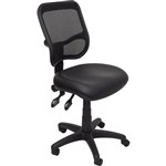 RAPIDLINE EM300 OPERATOR CHAIR MEDIUM MESH BACK PU BLACK