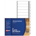 AVERY 85612 L741112 DIVIDER 112 INDEX TAB A4 WHITE