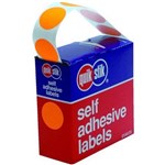 QUIKSTIK LABEL DISPENSER CIRCLE 24MM FLUORO ORANGE PACK 400