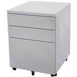 RAPIDLINE GMP3 MOBILE PEDESTAL STEEL 3 DRAWERS 610MMX 450 X 472MM PRECIOUS SILVER