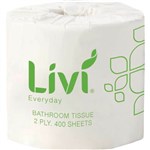 LIVI 7008 BASICS TOILET TISSUE 2PLY 400 SHEET CARTON 48