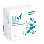 LIVI 1006 ESSENTIALS INTERLEAVED TOILET TISSUE 2PLY 250 SHEET 100 X 205MM CARTON 36