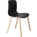 DAL ACTI CHAIR 4LEG TIMBER FRAME BLACK POLYPROP SHELL