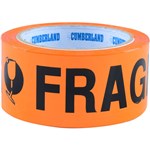 CUMBERLAND PRINTED TAPE FRAGILE ORANGEBLACK