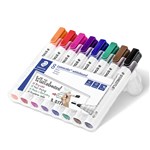 STAEDTLER 351 LUMOCOLOR WHITEBOARD MARKER BULLET ASSORTED WALLET 8