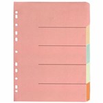 CUMBERLAND DIVIDER 5TAB A4 PASTEL ASSORTED