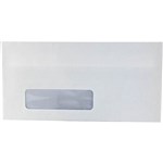 INITIATIVE DL ENVELOPES SECRETIVE WALLET WINDOWFACE SELF SEAL 80GSM 110 X 220MM WHITE BOX 500