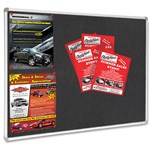 VISIONCHART SMOOTH VELOUR PINBOARD ALUMINIUM FRAME 1500 X 900MM CHARCOAL