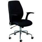 SYLEX MODENA TASK CHAIR MEDIUM BACK ARMS PU BLACK