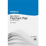 INITIATIVE FLIPCHART PAD 70GSM 40 SHEETS 590 X 890MM WHITE