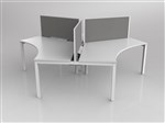 AXIS CORNER DESK SETTING 3 STAFF 120 DEGREE LAYOUT