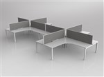 AXIS CORNER DESK SETTING 8 STAFF 90 DEGREE LAYOUT