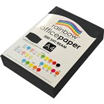 RAINBOW COLOURED A4 COPY PAPER 80GSM 500 SHEETS BLACK
