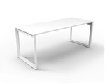 RAPID INFINITY DELUXE 1 PERSON LOOP LEG SINGLE SIDED WORKSTATION 1200 X 750 X 730MM NATURAL WHITE TOP  WHITE FRAME