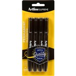 ARTLINE SUPREME ANTIMICROBIAL PERMANENT MARKER BULLET 10MM BLACK PACK 4