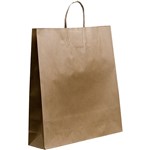 HUHTAMAKI FUTURE FRIENDLY PAPER BAG TWISTED HANDLE 500L X 450W X 120G LARGE BROWN PACK 50