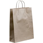 HUHTAMAKI FUTURE FRIENDLY PAPER BAG TWISTED HANDLE 420L X 320W X 110G MIDI BROWN PACK 50