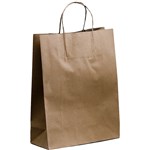 HUHTAMAKI FUTURE FRIENDLY PAPER BAG TWISTED HANDLE 350L X 260W X 110G SMALL BROWN PACK 50