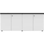 RAPID INFINITY DELUXE 4 SWING DOOR CUPBOARD 1800 X 450 X 730MM NATURAL WHITE LAMINATE BLACK RIGID EDGING