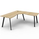 RAPIDLINE ETERNITY CORNER WORKSTATION 1 PERSON 1800 X 1800MM NATURAL OAK  BLACK