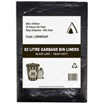 HUHTAMAKI HEAVY DUTY LDPE BIN LINER STAR SEAL 82 LITRE 950 X 810MM BLACK PACK 25