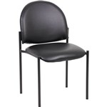 YS DESIGN STACKING VISITORS CHAIR MEDIUM BACK PU BLACK