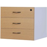 YS DESIGN OXLEY FIXED DESK PEDESTAL 3DRAWER LOCKABLE 450 X 476 X 470MM OAKWHITE