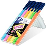 STAEDTLER 323 TRIPLUS FINELINE PEN NEON COLOURS PACK 6