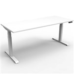 RAPIDLINE BOOST PLUS HEIGHT ADJUSTABLE SINGLE SIDED WORKSTATION 1800 X 750MM NATURAL WHITE TOP  WHITE FRAME