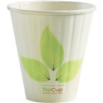 BIOPAK BIOCUP DOUBLE WALL CUP 295ML8OZ80MM WHITE LEAF PACK 50