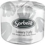 SORBENT PROFESSIONAL LUXURY TOILET TISSUE 3 PLY 225 SHEETS BOX 48