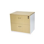YS DESIGN OXLEY LATERAL FILE CABINET LOCKABLE 780 X 560 X 750MM OAKWHITE