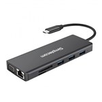 SIMPLECOM CHN612 USBC MULTIPORT DOCKING STATION 12IN1 DUAL HDMI PLUS VGA TRIPLE DISPLAY GIGABIT LAN BLACK