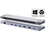 COMSOL USBC DUAL HDMI MONITOR 12 PORT DOCKING STATION GREY